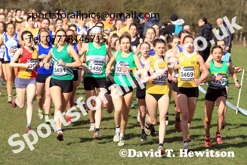 Womens Under-20s 2022 CAU Inter Counties Cross Country, Prestwold Hall, Loughborough.  Photo: David T. Hewitson/Sports for All Pics